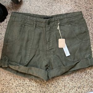 Sanctuary explorer patch pocket shirt washed peace green linen shorts size 28